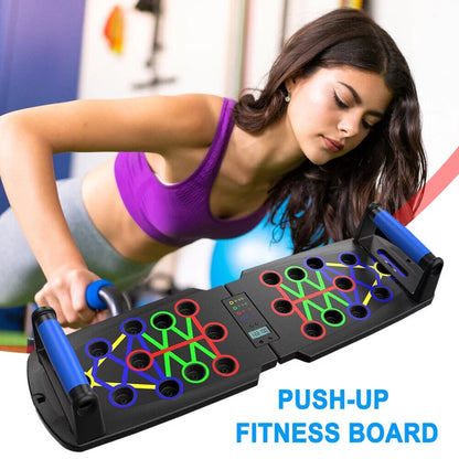 Push up Board with Automatic Count, Portable Multi-Function Foldable 10 in 1 Push up Bar, Push up Handles for Floor,Professional Push up Strength Training Equipment with Timer